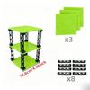 IDEAMOC 3 шт. Плинтусы и 8 шт. Черные Столбики Строительные Блоки DIY Игрушки 12,6*12,6 см Основа Черные Столбики Разн.