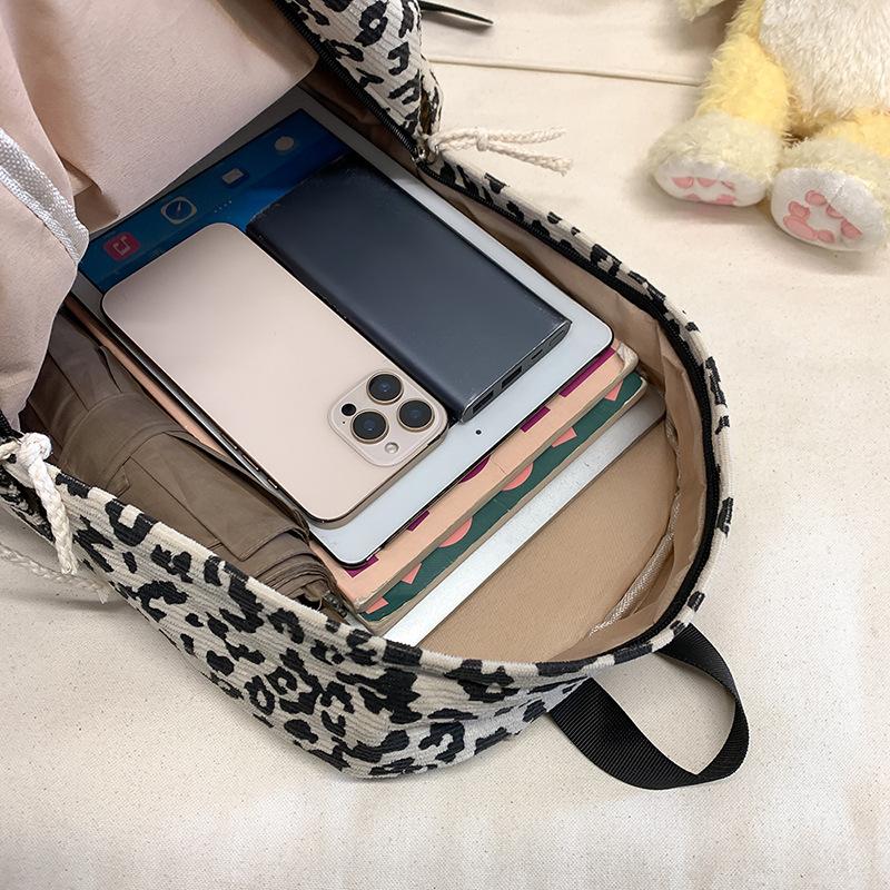 Street trend European and American leopard print school bag 2025 autumn and winter backpack for schoolgirls light casual commuter travel backpack