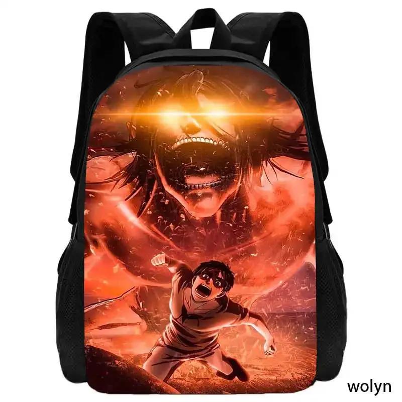 Мультяшные школьные сумки для мальчиков и девочек, Рюкзак Attack On Titan для детского сада, Милые легкие детские сумки