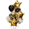 9pcs Gold and Black Confetti Balloons Star Foil Ballons Happy Birthday Party Decoration Kids Balloon Wedding For Holiday
