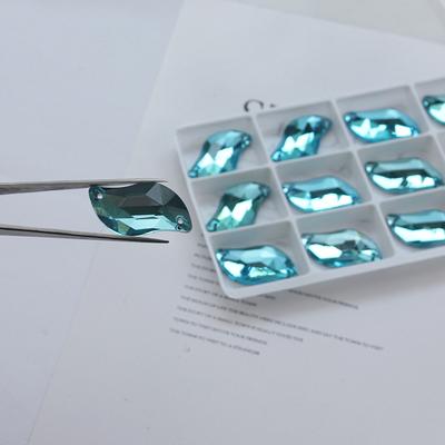 Все размеры Все цвета ab s-образная форма пришивные стразы лист стеклянные кристаллы пришивные плоские с 2 отверстиями 6*12 10*20 14*30 для украшения платья