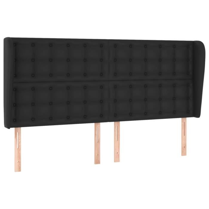 VidaXL Headboard with Ears Black 183x23x118-128 Cm Faux Leather3118058