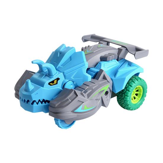 Игрушечная машинка-динозавр Милый мультяшный трицератопс Без батареек Инерционный привод Вперед Игрушка-машинка Забавный динозавр Трансформирующаяся детская игрушечная машинка