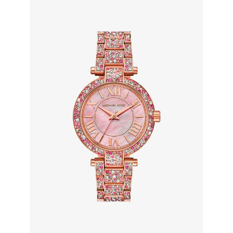 Michael Kors Лимитированная серия Часы Laney Pavé с покрытием из розового золота MKO1152LE