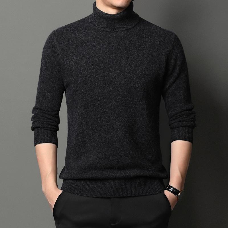 Мужской свитер, теплый и удобный пуловер с длинными рукавами, водолазка, мужская одежда