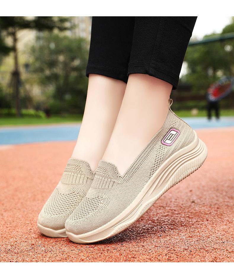 Women's 2024 Spring New Single Shoe Cloth Shoes Breathable Soft Elastic Casual Women's Shoes