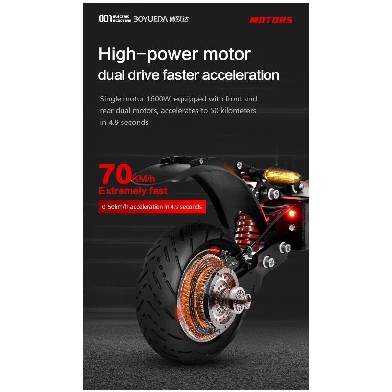 BOYUEDA Q7Pro Electric Skateboard 3200W Dual Motor 52V19Ah Hydraulic Oil Brake Electric Scooters Adults Off-road Fold EScooters