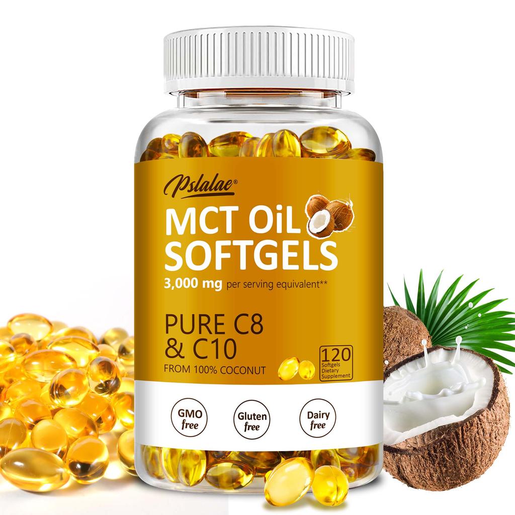 Pslalae Pure MCT Oil Capsules, Nutritional Supplement, High Absorption Rate, Suitable for Both Men and Women