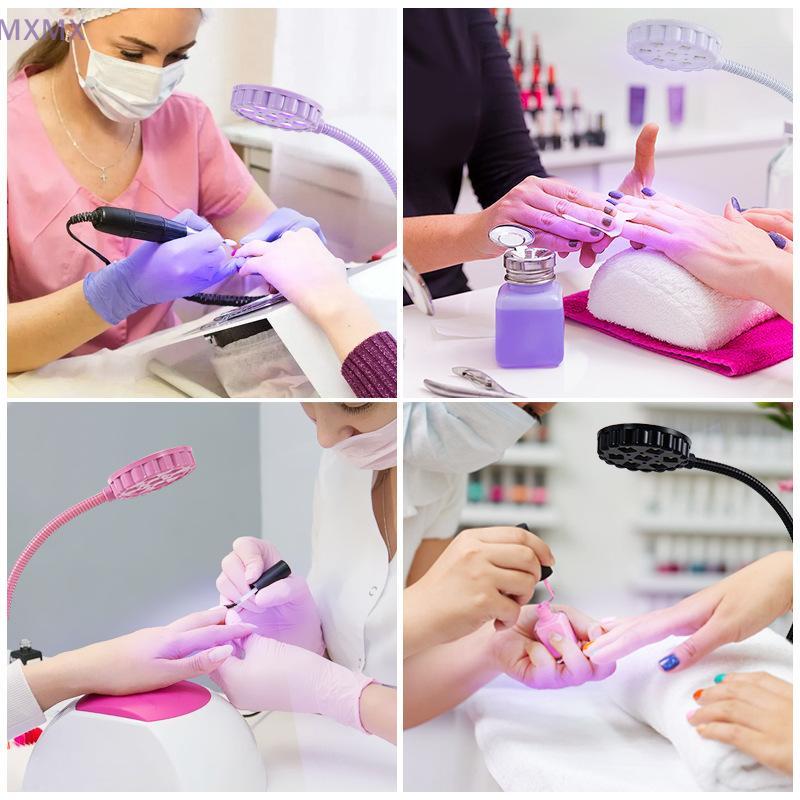{MX} 360° Adjustable 6W UV Light Nail Dryer 7 LEDs Clip Nail Lamp Desk UV Light For Nail Gel Polish Salon Home Use