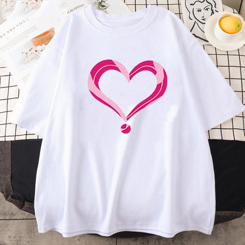 Модная футболка с сердечком и надписью «Love Heart», забавная футболка с короткими рукавами, классный подарок «Loves», летняя спортивная футболка, свободный летний топ для бега, повседневные футболки, топы