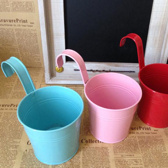 Подвесной цветочный горшок, прочное железное ведро в естественном стиле, изысканное металлическое ведро для балкона