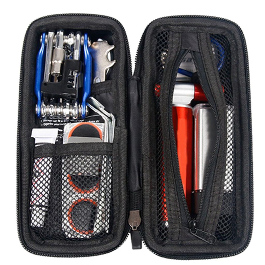 Bicycle Frame Bag Kit Bicycle Kettle Bracket Hard Shell Repair Tool Bag Maintenance Kit Black
