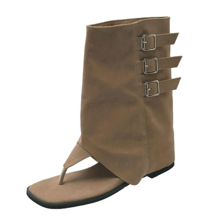 Елочка носок крутые ботинки женские лето 2025 новые универсальные на плоской подошве щипаные короткие брюки летние короткие ботинки крутые ботинки женские