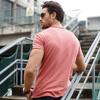 Summer 100% Cotton Elasticity T Shirt Men Casual Soft Fitness Shirt Men T Shirt Tops Tee Shirts V-Neck Short Sleeve Tshirt Men