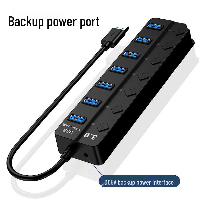 7-портовый USB 3.0 концентратор-удлинитель для расширения и зарядки ноутбука/настольного компьютера