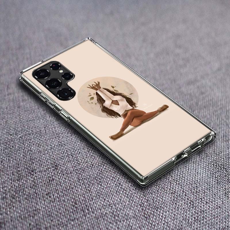 Hot Sell Yoga Namaste Phone Case For Samsung Galaxy S24 S23 S21 S20 FE S22 S26 Ultra S25 Edge S10 Plus Cover Clear TPU Capa Shel
