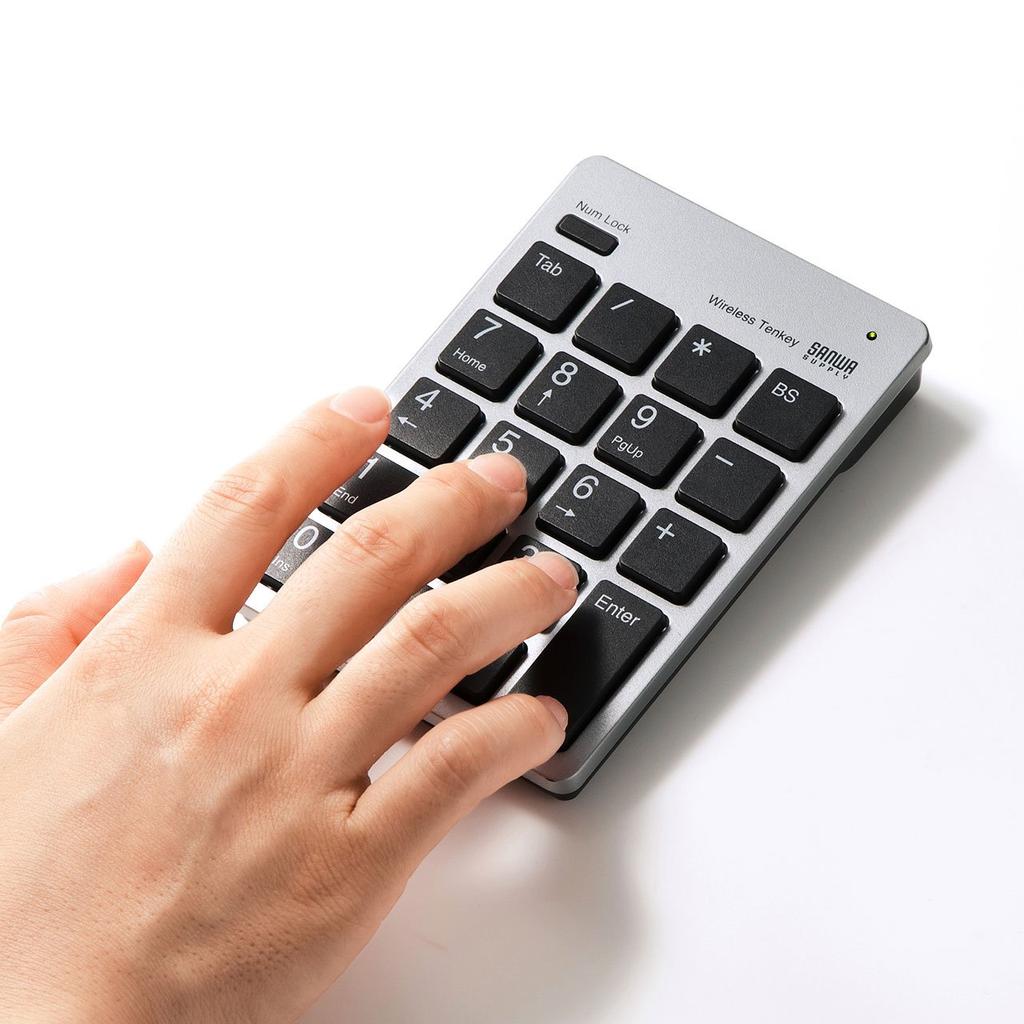 Sanwa Supply Wireless USB Numeric Keypad Silver NT-WL20SV