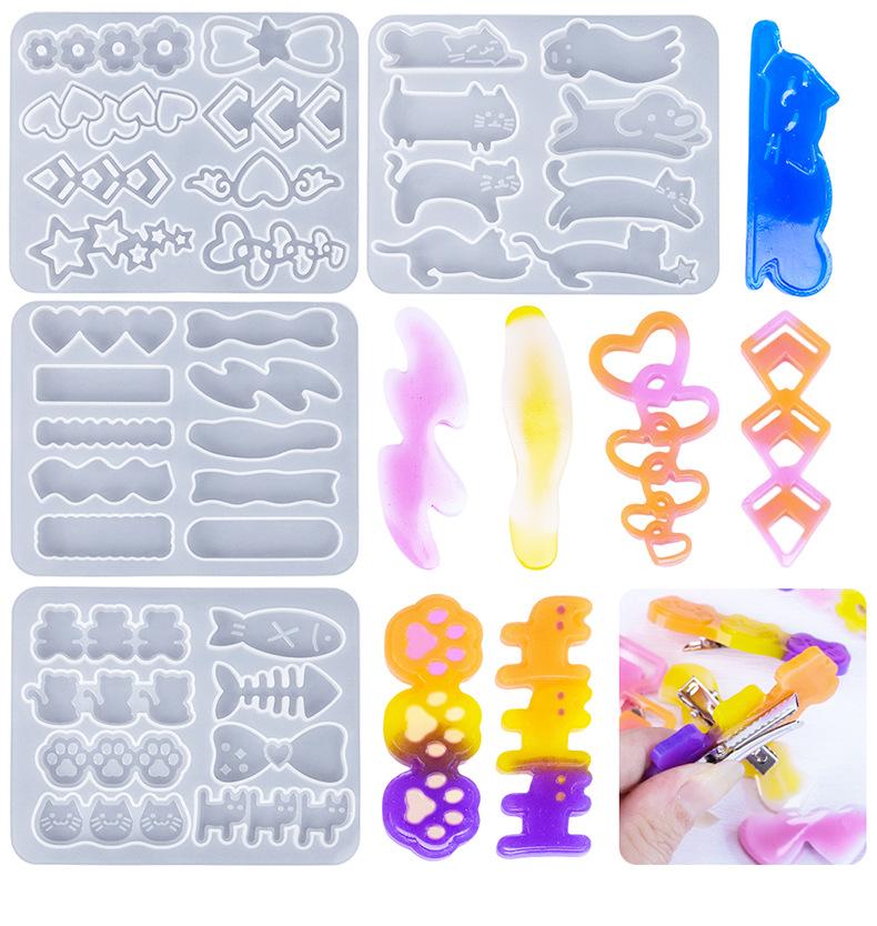 2 шт. Силиконовая форма для заколки для волос серии «Животные-капельницы», сделай сам, Подвеска для серег в виде котенка, Форма для серег