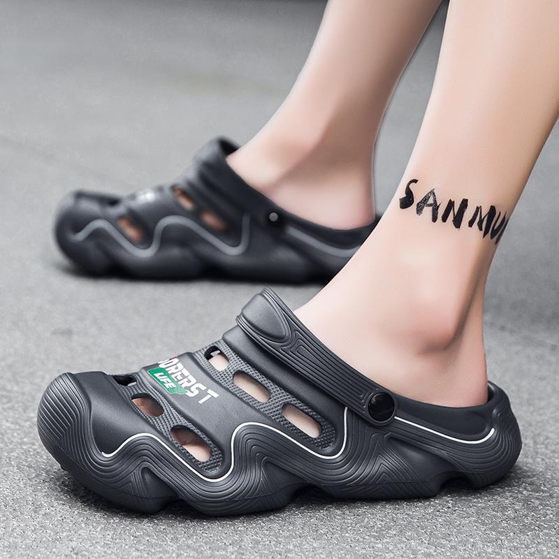 Быстросохнущие однотонные мужские сандалии из ЭВА, модные, легкие, для путешествий, пляжная обувь, повседневные мужские тапочки