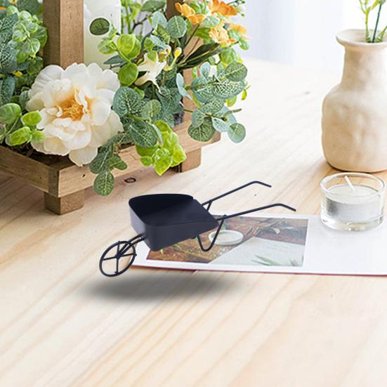 Мини-винтажная железная тележка, украшения для кукольного домика, реалистичная мини-компактная сцена в микродворе, одноколесная тележка, микроскопический реквизит для пейзажной фотографии