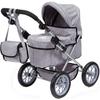 Landau Pour Poupée BAYER Trendy - Gris - Guidon Réglable - Pliable - Pour Poupées Jusqu'à 46cm