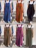 2025 Summer Women's Cotton Linen Camisole Maxi Dress