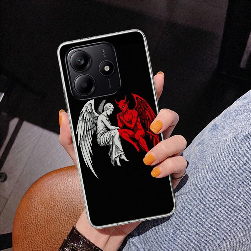 Чехол для телефона Phnoe с ангельскими крыльями и дьяволом для Xiaomi Redmi Note 15 14 14S 13 Pro Plus 12 12S 11S 11E 10S 10 11T 5G Уникальный