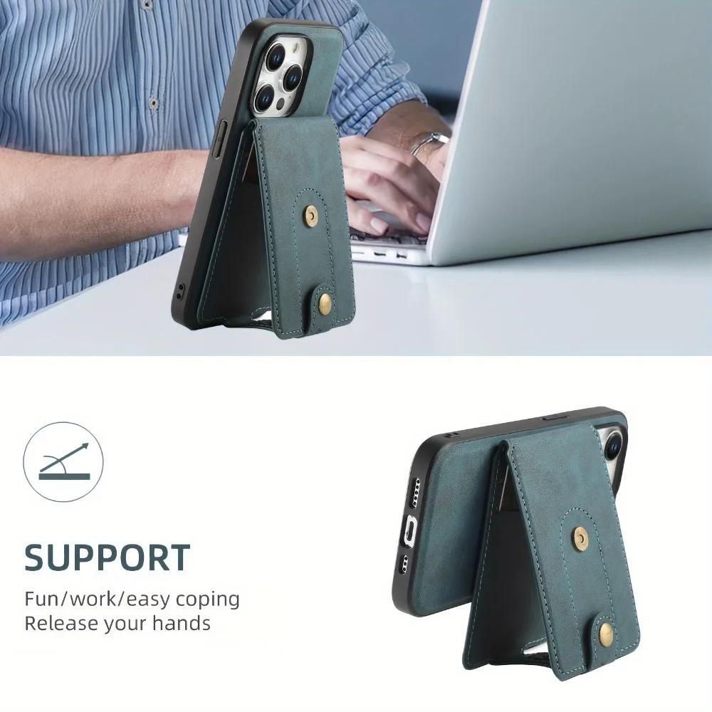 Съемный кошелек 2-в-1 Чехол из ПУ кожи для iPhone 15 14 13 12 Pro Max Plus Для Magsafe Магнитный держатель для карт Слот Чехол для телефона