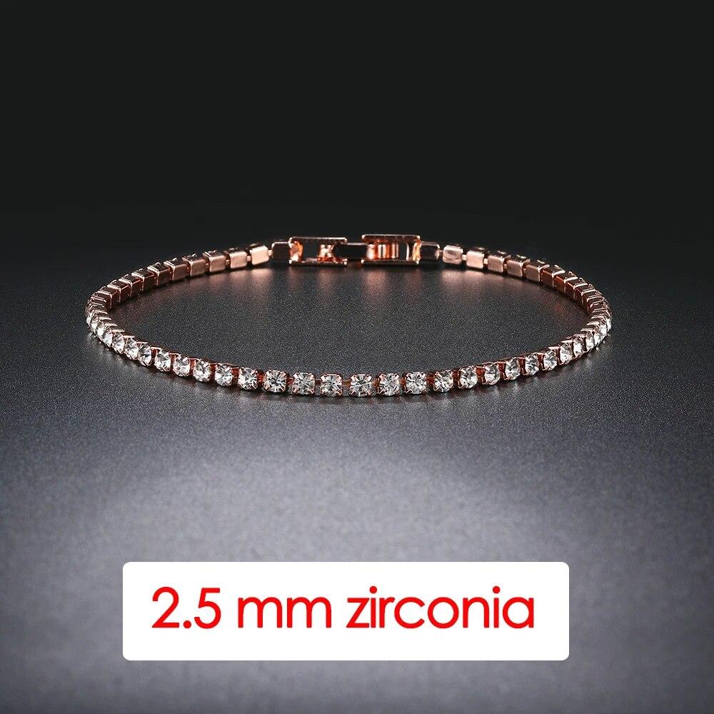 Hiphop Tennis Bracelet Homme Iced Out 3/4/5mm Cubic Zirconia Mens Crystal Chain On The Hand Hip-hop Streetwear Jewelry Male H086