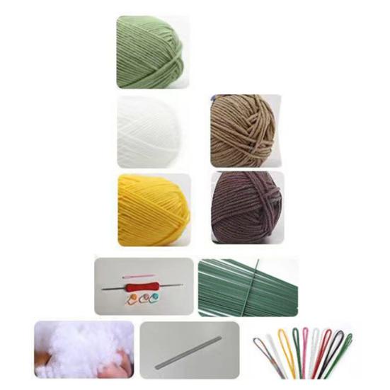 1 Set Vibrant Color Simulation Flower Creative DIY Crochet Kit Tulip Potted Crochet Material Bag