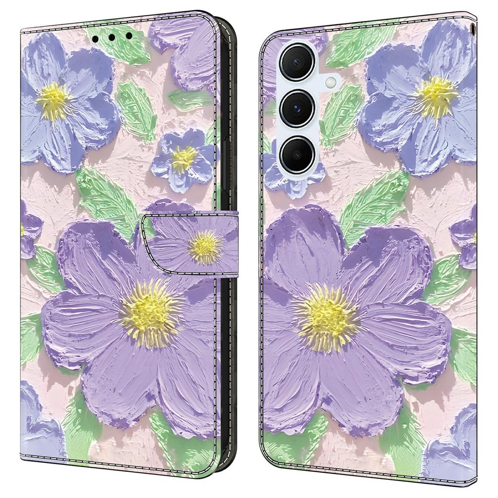 Чехол для Samsung Galaxy A16 5G/4G с печатью узора, противоударный кожаный чехол-книжка с кошельком для телефона