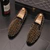 Роскошные брендовые мужские туфли с заклепками, черные панковские туфли на плоской подошве, мужские туфли ручной работы с шипами для вечеринок и свадеб, мягкие мокасины