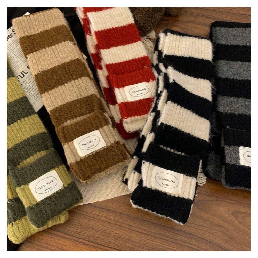 Мягкий зимний шарф полосатый шаль накидка ретро длинные шарфы женские