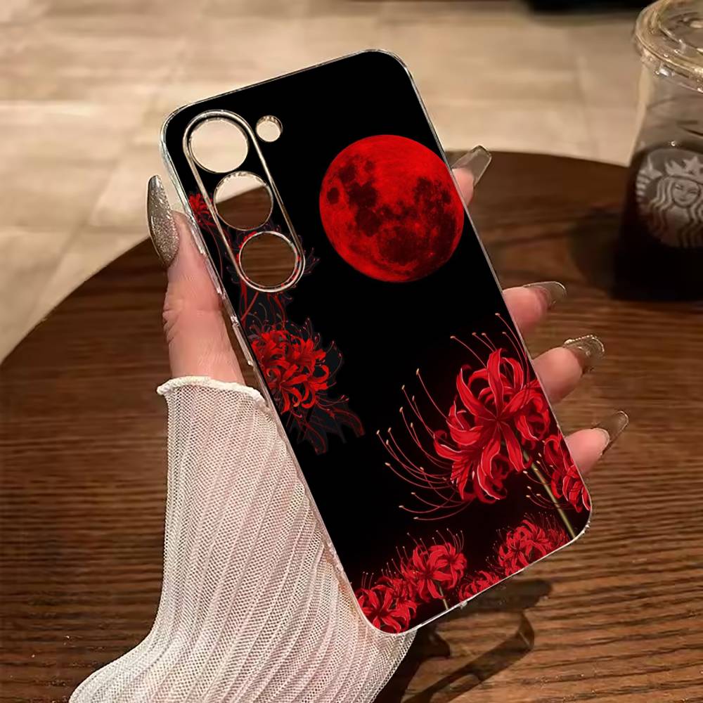 Tokyo-Red Spider Lily-Ghoul Clear Soft Silicone Phone Case for Samsung Galaxy A71, A70, A52, A51, A40, A30
