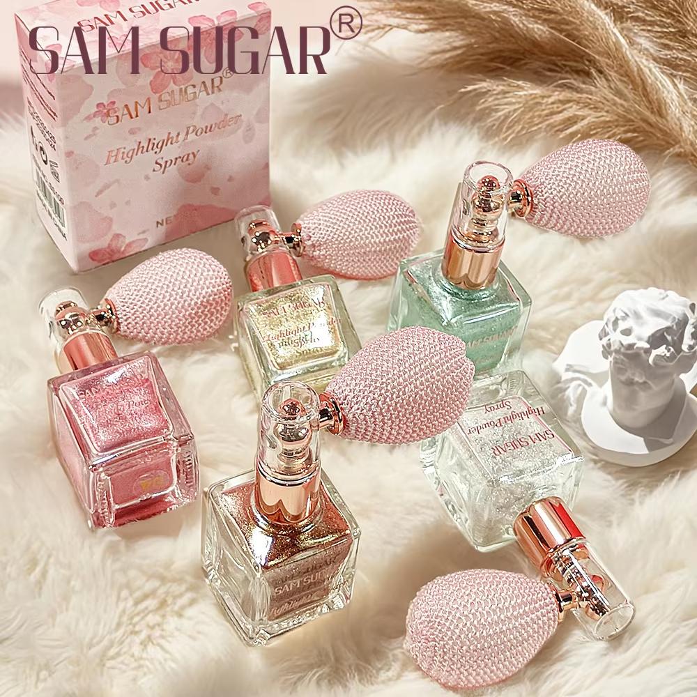 Спрей-хайлайтер Осветляющие тени для век Рассыпчатая пудра Мелкий глиттер Водостойкий хайлайтер для лица тела Спрей с блестками для макияжа