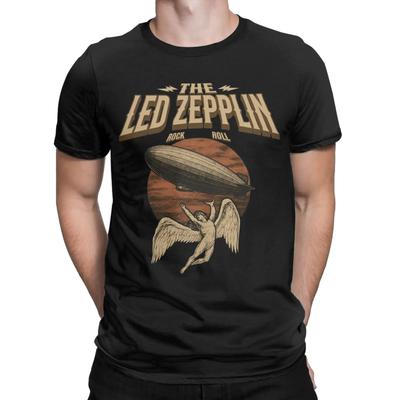 Мужская футболка Led Zeppelins Ангел Зеппелин Смешная Чистый хлопок Футболка с коротким рукавом Круглый вырез Одежда Идея подарка