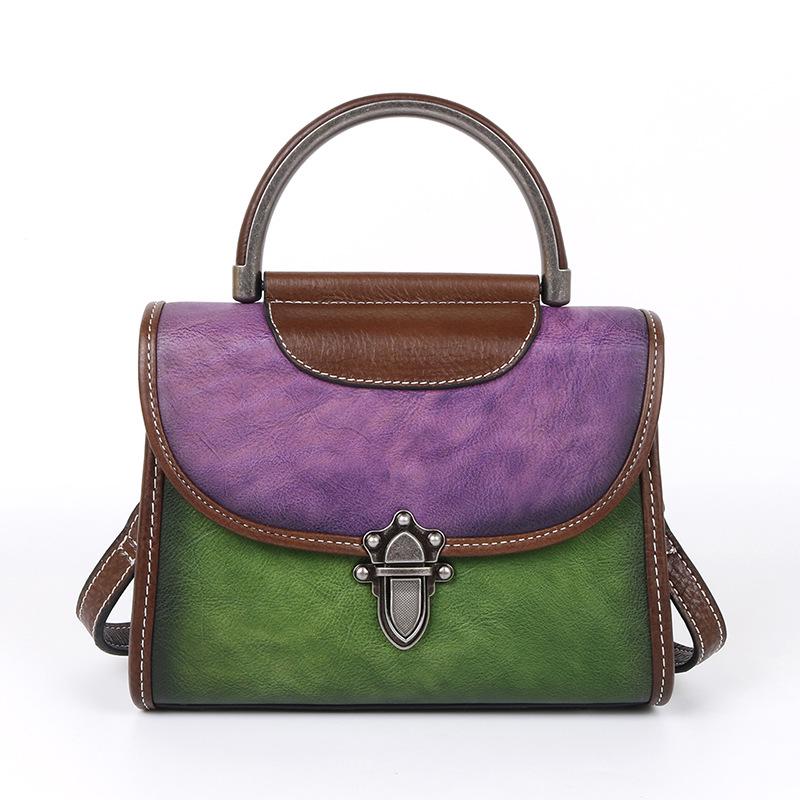 Мини-сумка через плечо из коровьей кожи в стиле ретро 2023 года для женщин