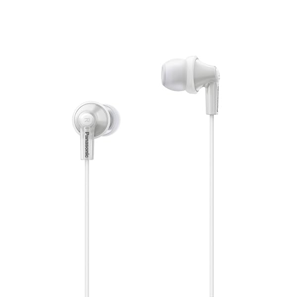 Panasonic Wired In-Ear Earphones with Mic, White, RP-HJE150M-W