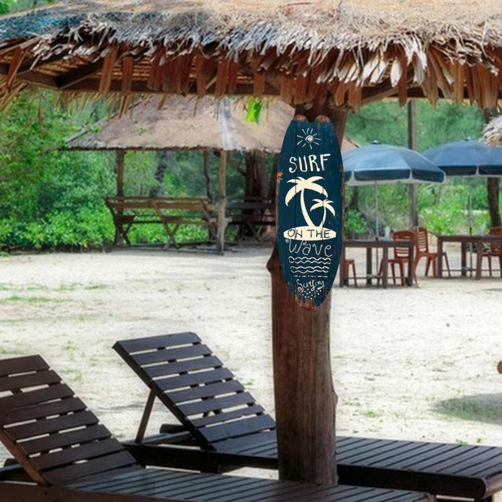 Exquisite Printing Wooden Surfboard Bright Marine Steering Wall Board Wooden Sign Home