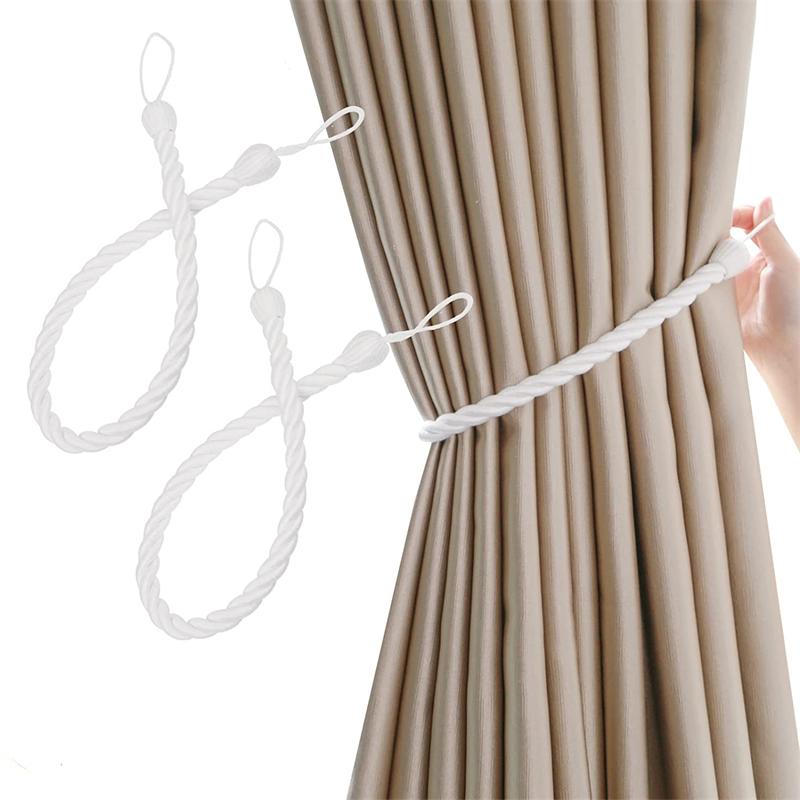 2 шт. подхваты для штор, оконные драпировочные веревки, хлопчатобумажные веревки, плетение галстуков, держатель для штор, пряжки, декоративные аксессуары для дома