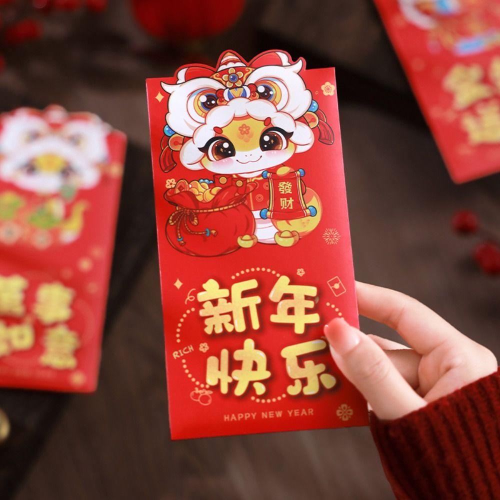 6pcs Chinese Style Chinese New Year Red Pocket Good Lucky Red Packets  Spring Festival Supplies