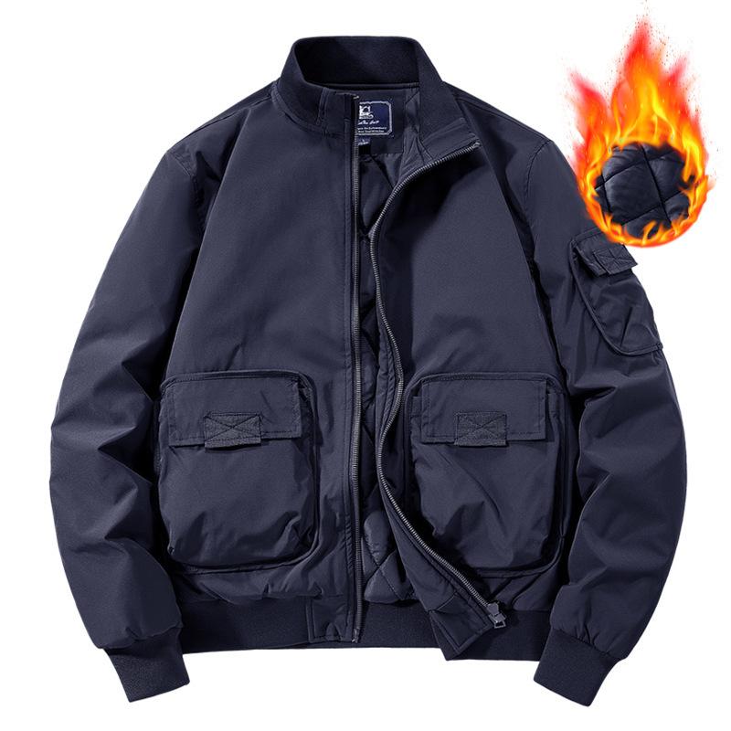 Утолщенный хлопок, теплый воротник-стойка, большой размер, повседневное хлопковое пальто, новая молодежная куртка, мужская куртка