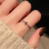 [Green Qi Ring Language] Bow Zir*****Live Green Open Ring Niche Design High-End Accessories Women