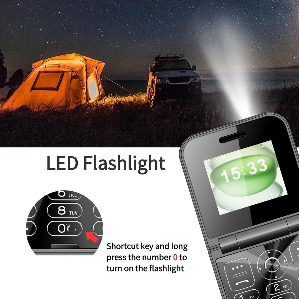 Мини-раскладной мобильный телефон с двумя SIM-картами, 2G GSM, 2,0-дюймовый экран, скоростной набор, волшебный голосовой фонарик, FM-черный список, маленькая раскладушка, запасной телефон