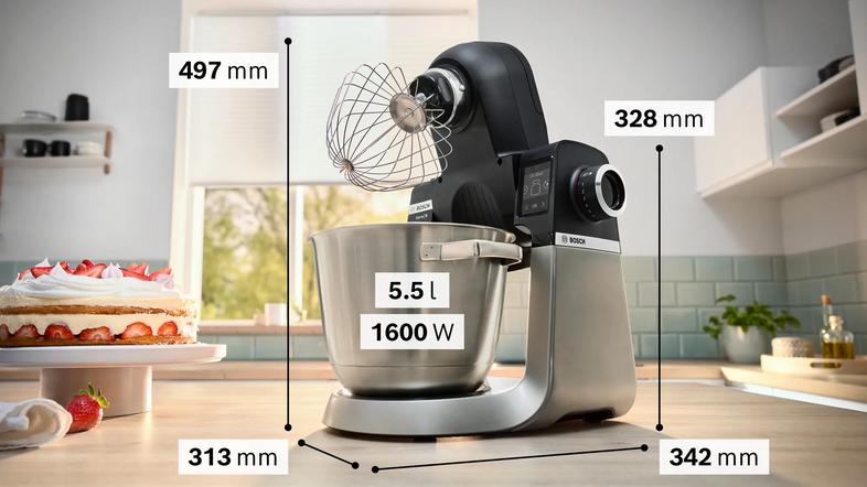 Bosch mums6zs34 серия 6 кухонный комбайн черный матовый стальной