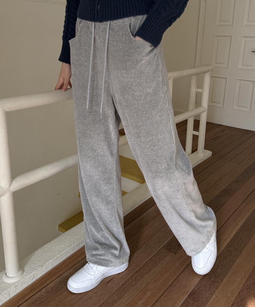 INJIACTIVE Velvet Pants Gray