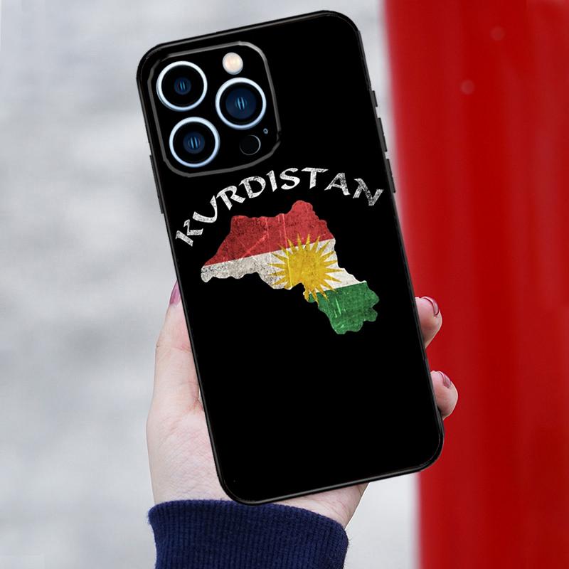Kurdistan Flag Phone Case For iPhone 16 Pro Max 12 13 Mini 11 14 15 Pro Max XR 15 16 Plus 16e Cover Shell