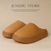 Junzhu New Cotton Slippers Women's Autumn and Winter Indoor Non-slip Plush Warm Home Thick Bottom Men's Winter