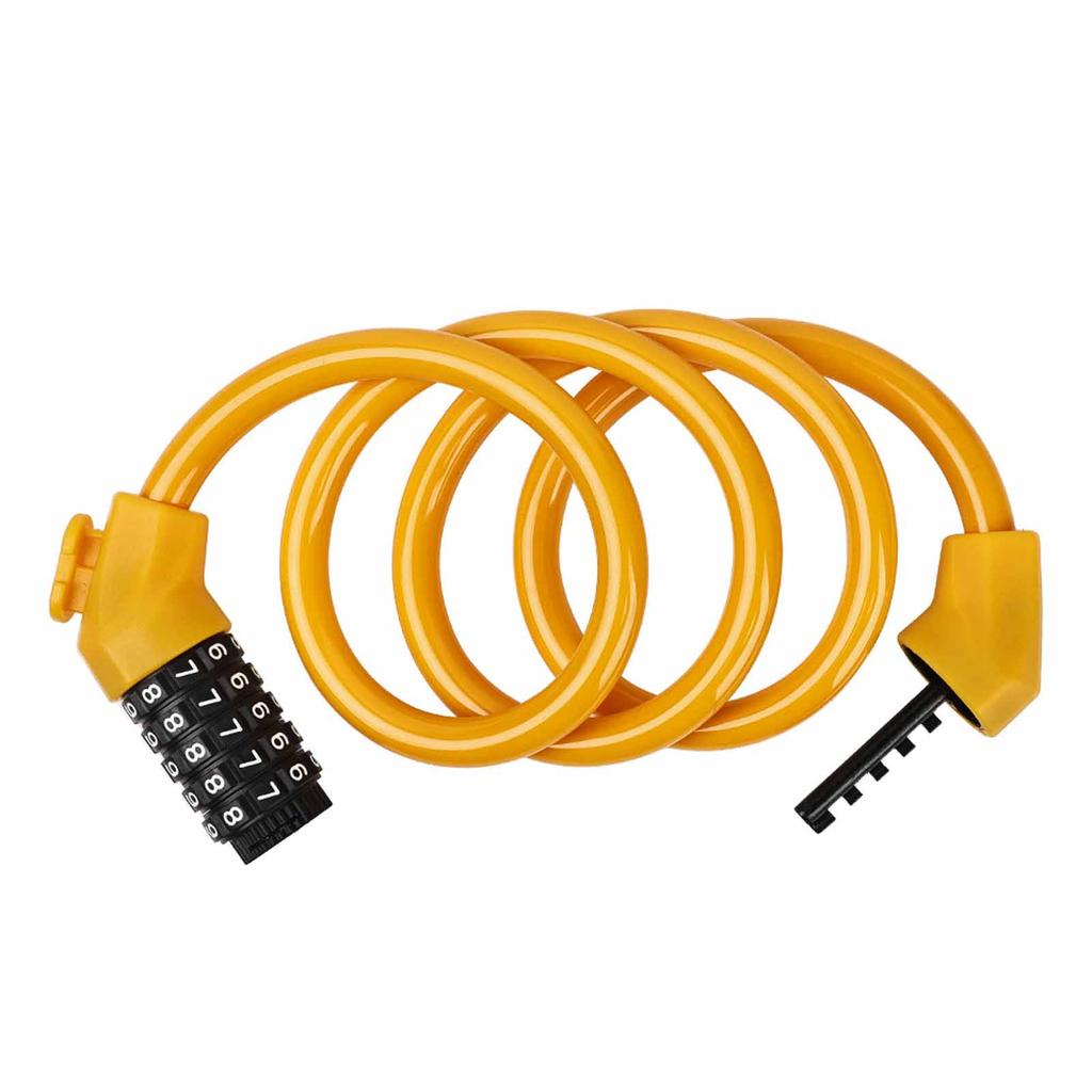 Замок для электровелосипеда и горного велосипеда – Портативный утолщенный стальной трос, сплав – Комбинационный замок от кражи