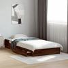 VidaXL Bed Frames and Drawers Brown Oak 75x190cm Engineered Wood, Bed, Storage Bed, Single Bed Frame, Bed 3280719